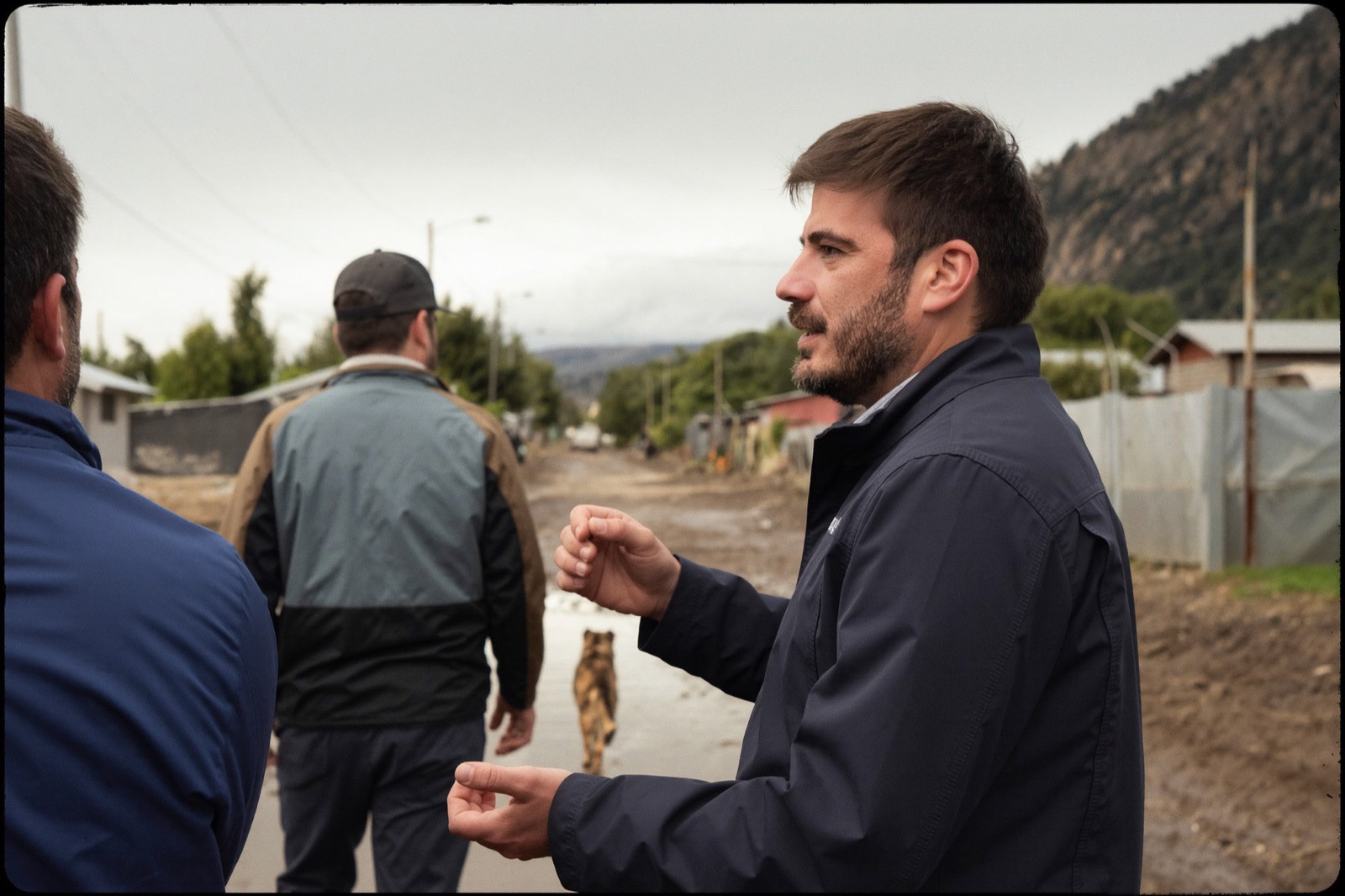 José Montalva Feuerhake recorriendo un barrio del distrito